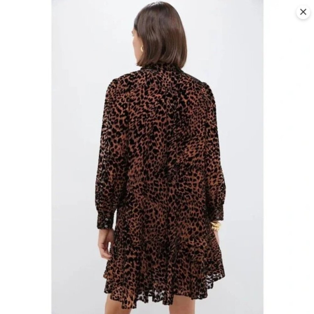 Tuckernuck Callahan Velvet Burnout Leopard Print Shirt Dress Size L NWT - Picture 2 of 7